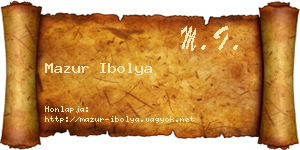 Mazur Ibolya névjegykártya